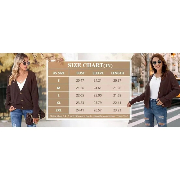 ❤️Women's Green  Long Sleeve Open Front Cardigan Single Breasted Knitted Sweater - Picture 7 of 7